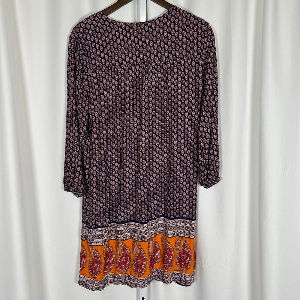 BeachLunchLounge Long Sleeve‎ Boho India Paisley Dress Sz L Beach Pool Cover-up - Picture 6 of 9